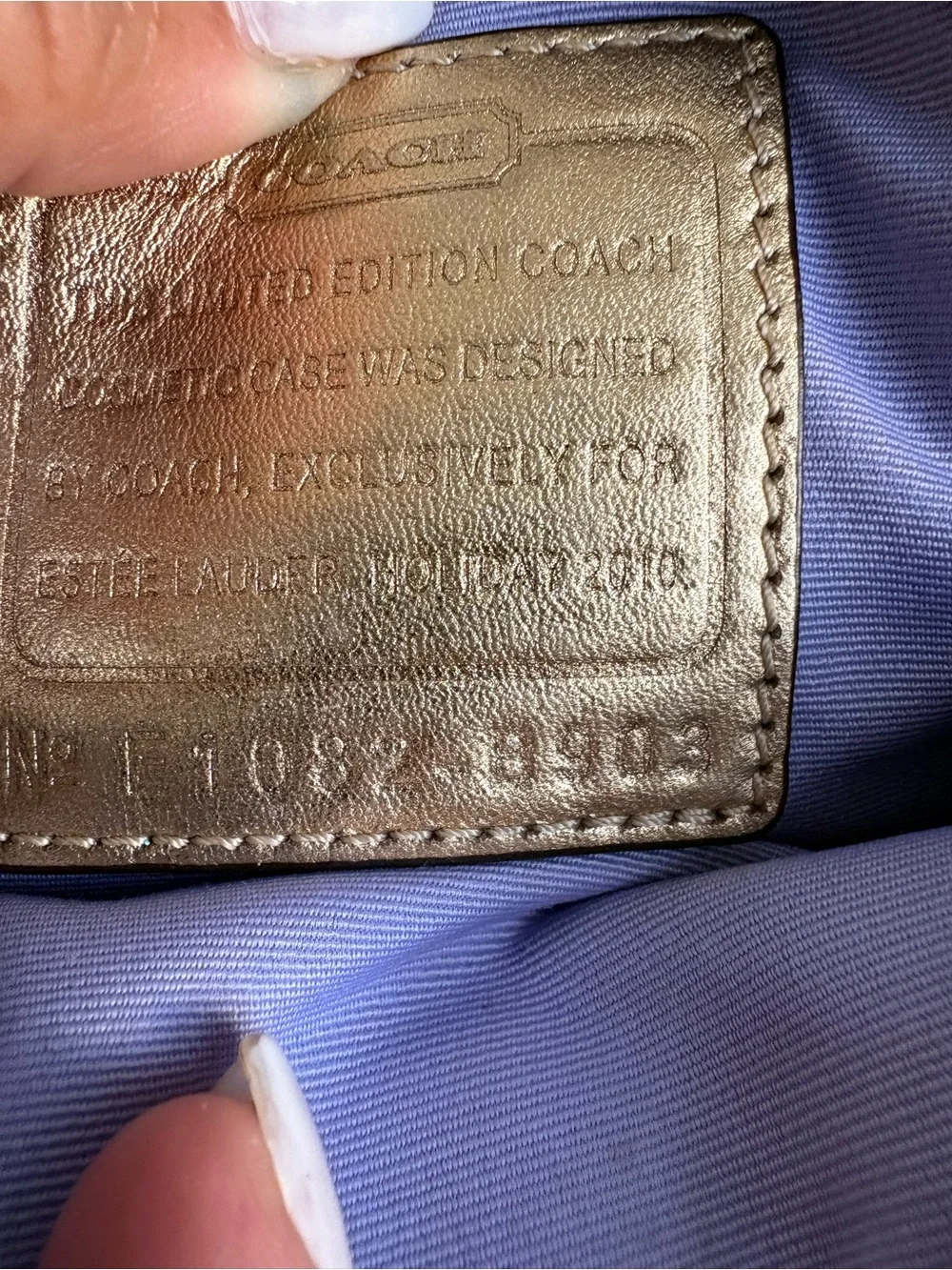 Coach Metallic Gold Monogram Cosmetic Case Limited Edition EUC
